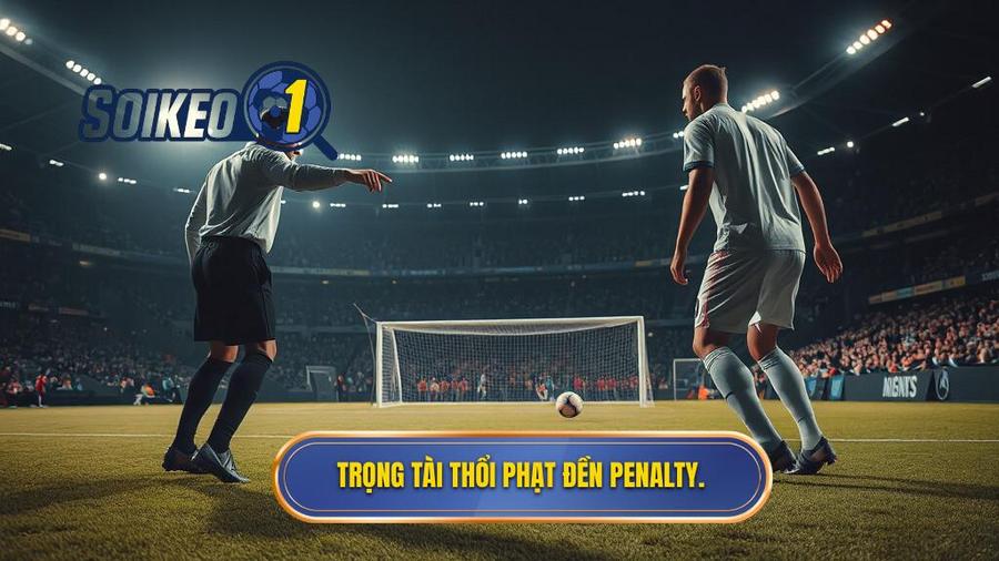 1. Trọng tài thổi phạt đền penalty.