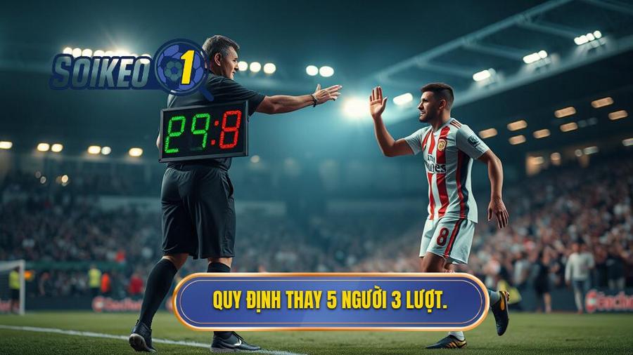 2. Quy định thay 5 người 3 lượt.
